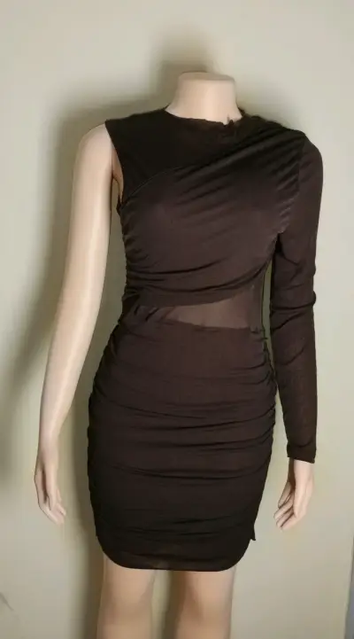 Vestido cafe ajustado - miniatura 1
