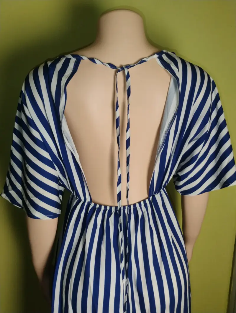 Vestido rayado azul y blanco - 3