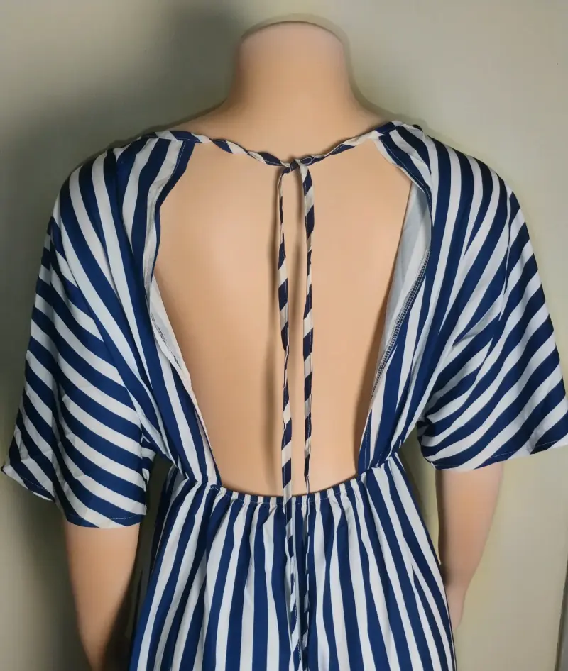 Vestido rayado azul y blanco - 5