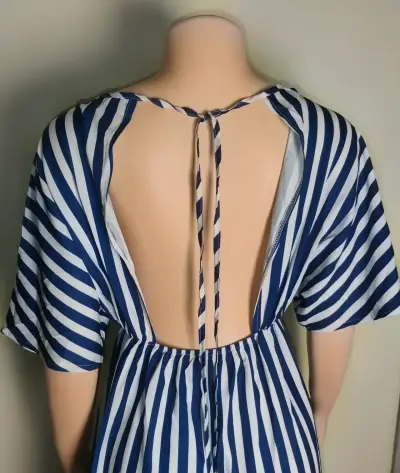 Vestido rayado azul y blanco - miniatura 5