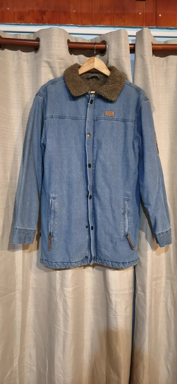 Chaqueta de mezclilla azul con forro - 1