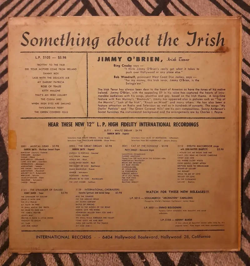 Vinilo Jimmy O'Brien Irish Tenor - 2