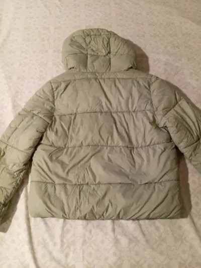 Parka Chaqueta verde oliva con capucha acolchada - miniatura 3