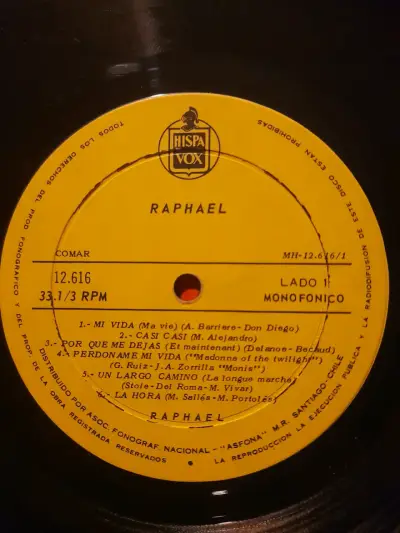 Vinilo Raphael - raphael, interprete - miniatura 4