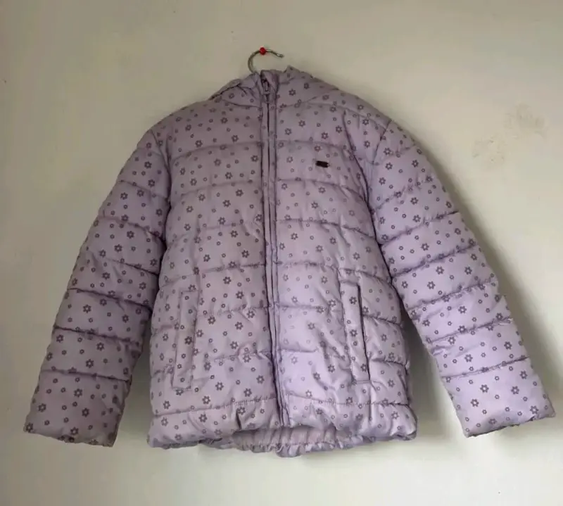 Parka lila con flores talla 6 - 1