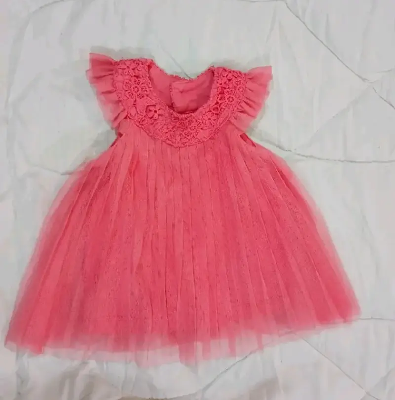 Vestido de bebé rosa - 1