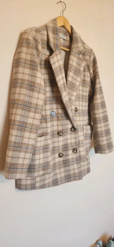 Blazer cuadros beige - miniatura 2