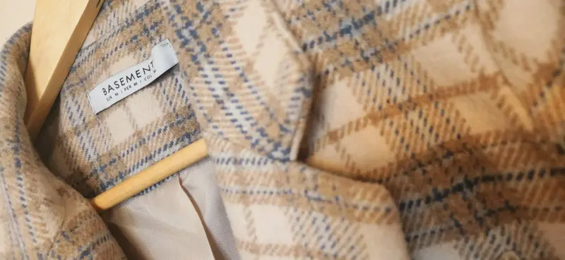 Blazer cuadros beige - 3