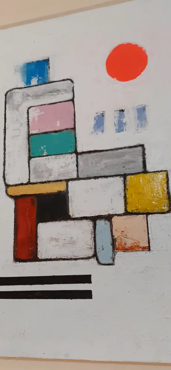 Cuadro abstracto sobre tela original 26.5 x 20 cm - 2