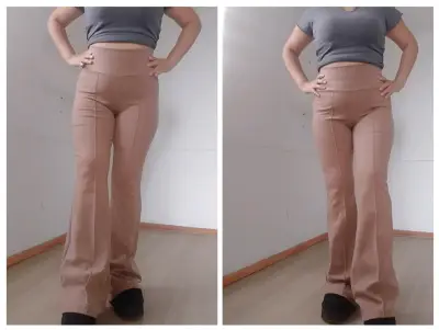 Pantalones beige mujer - miniatura 2