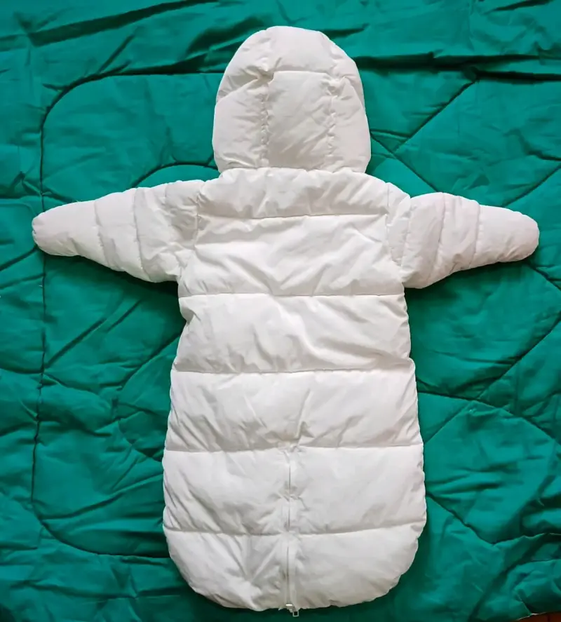 Saco de dormir bebé blanco con capucha 0-3 meses - 2