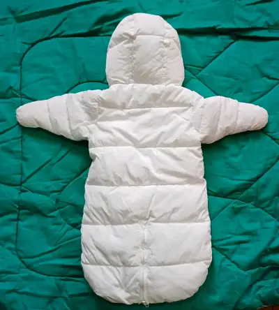 Saco de dormir bebé blanco con capucha 0-3 meses - miniatura 2