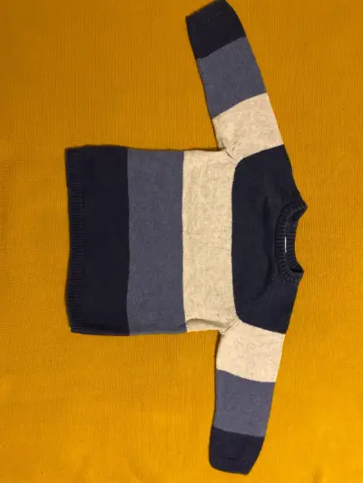 Suéter infantil rayado azul talla 4-6 meses - miniatura 2