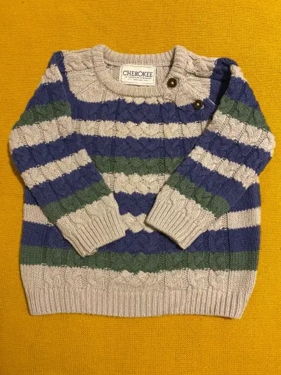 Suéter infantil a rayas Cherokee, talla 6-9 meses - miniatura 1