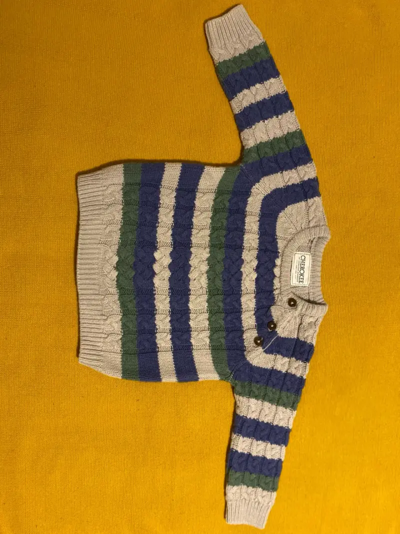 Suéter infantil a rayas Cherokee, talla 6-9 meses - 2