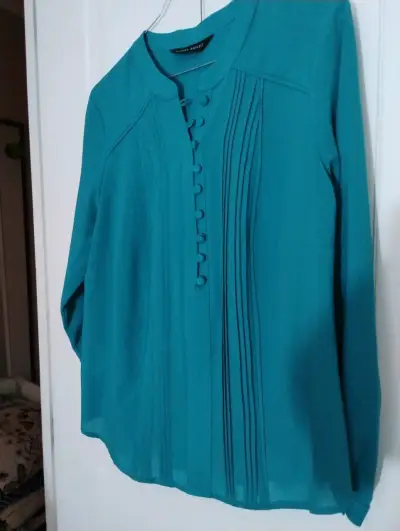 Blusa verde turquesa elegante - miniatura 2