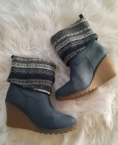 Botines con plataforma azul Andrea Rosetti - miniatura 1