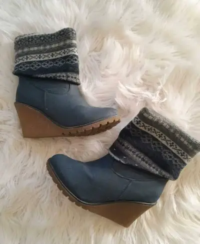 Botines con plataforma azul Andrea Rosetti - miniatura 2