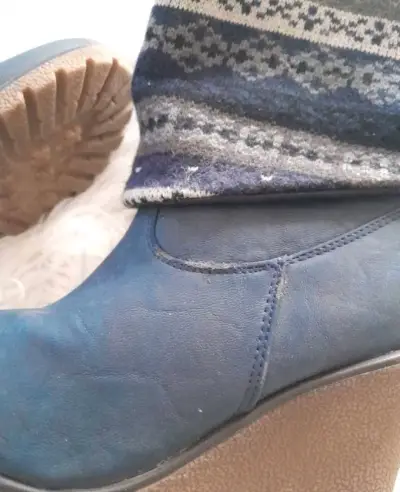 Botines con plataforma azul Andrea Rosetti - miniatura 3