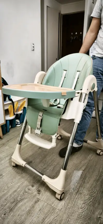 Silla de comer plegable verde - miniatura 5