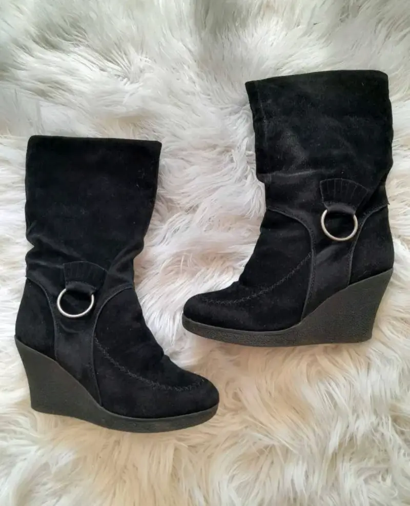 Botas negras de gamuza con cuña Andrea Rosetti - 1