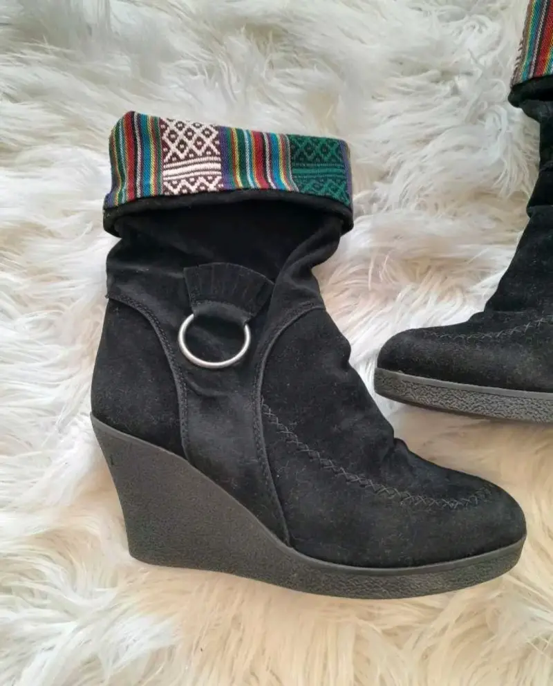 Botas negras de gamuza con cuña Andrea Rosetti - 3