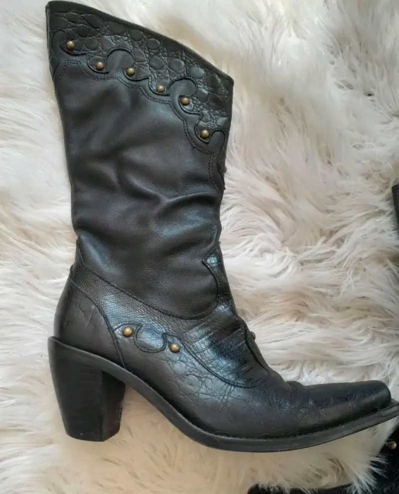 Botas negras con tacón medio Gino - 2