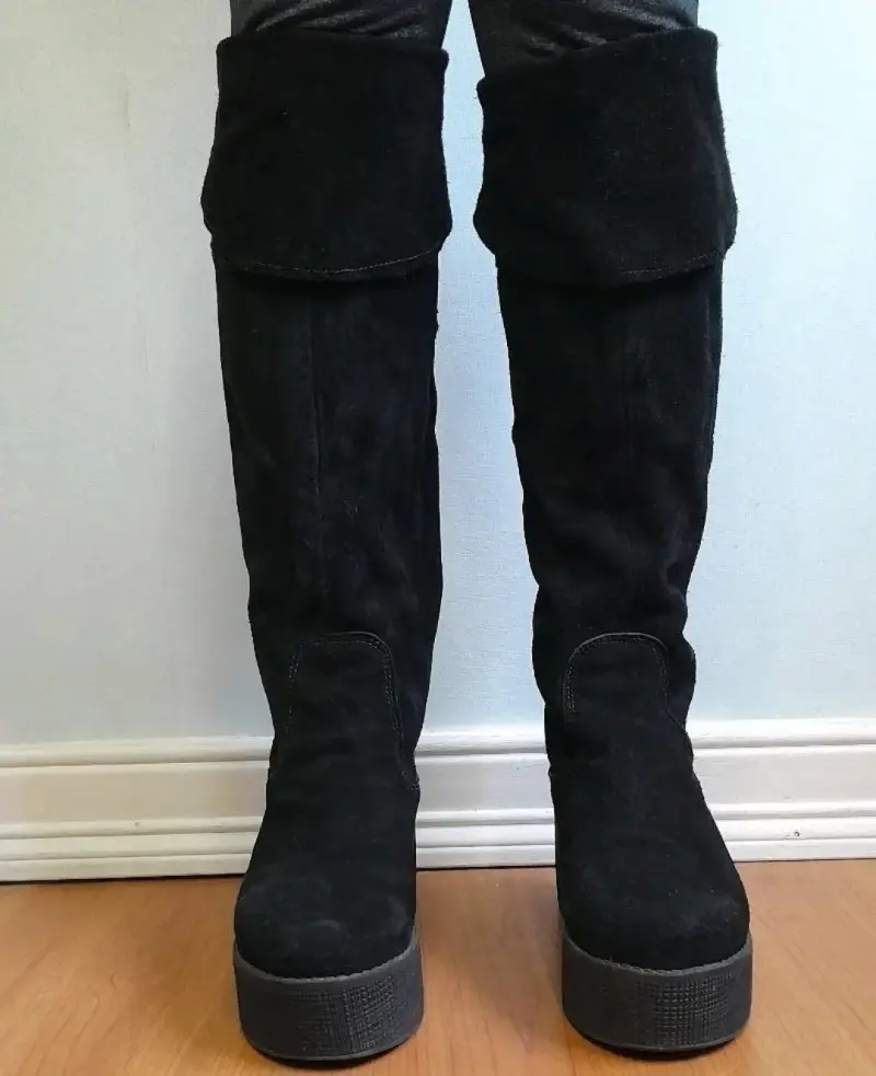 Botas negras altas de gamuza - 1
