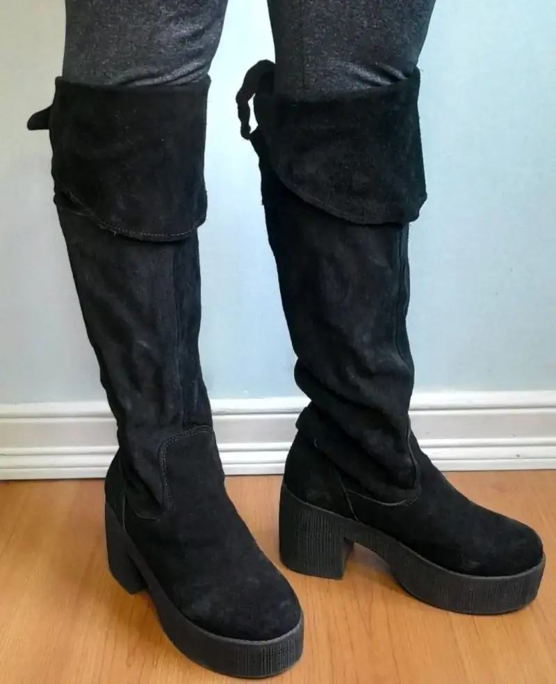 Botas negras altas de gamuza - 3