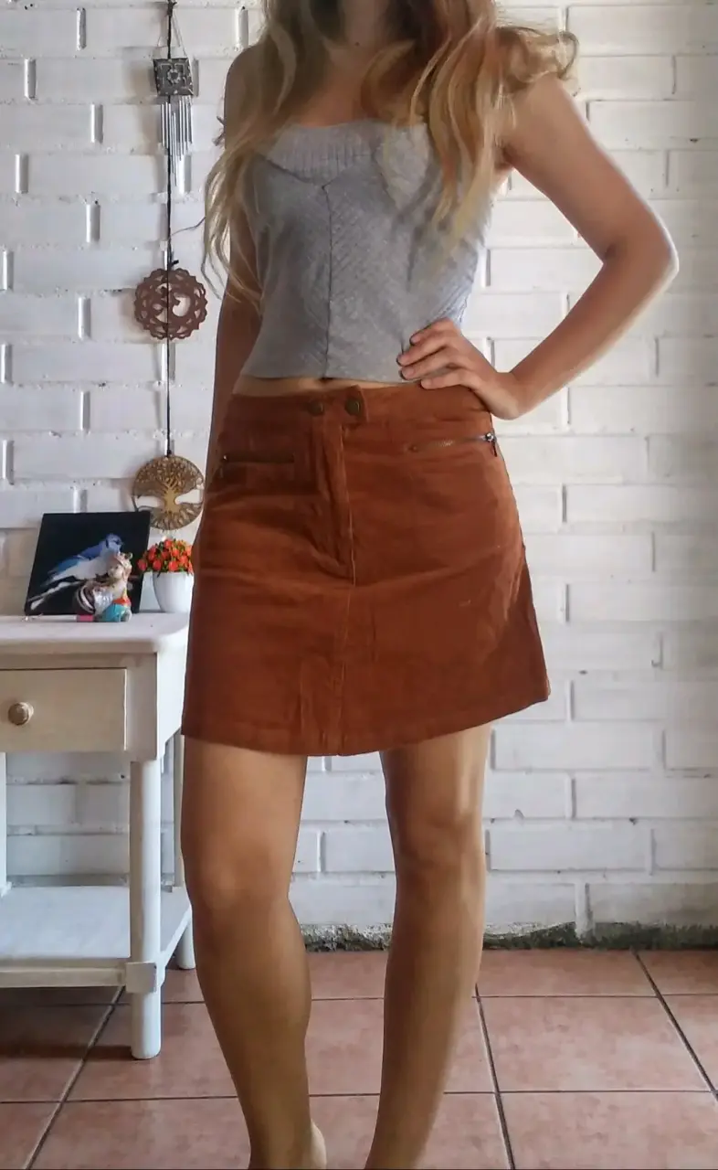 Mini falda color terracota