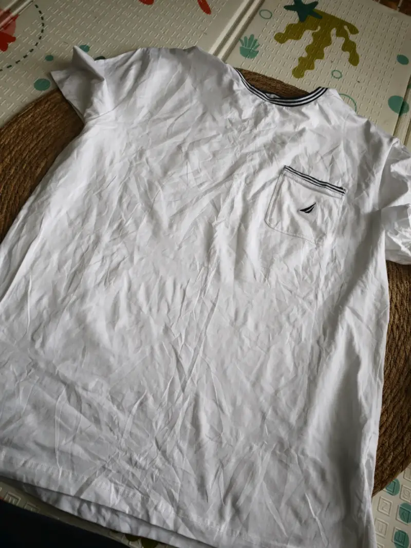 Polera nautica blanca con bolsillo - 4
