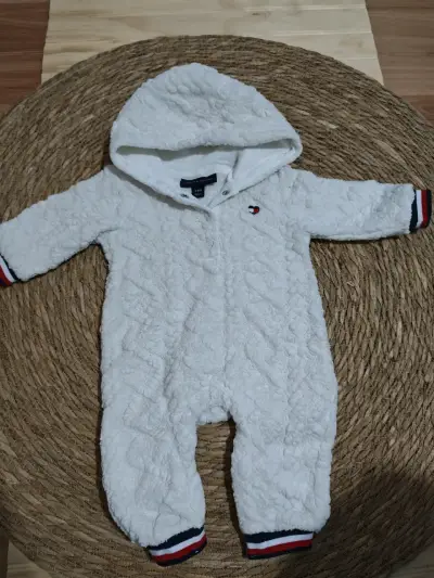 Enterito Tommy Hilfiger  de bebé polar blanco - miniatura 1
