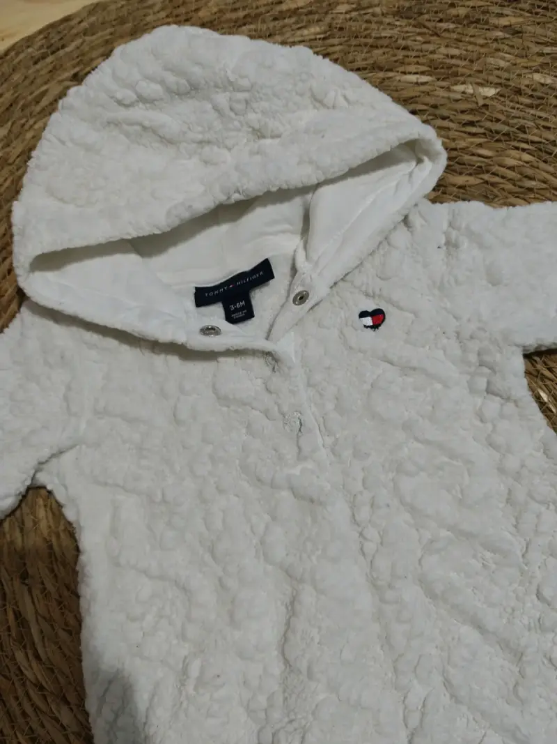 Enterito Tommy Hilfiger de bebé polar blanco - 2