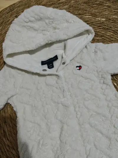 Enterito Tommy Hilfiger  de bebé polar blanco - miniatura 2