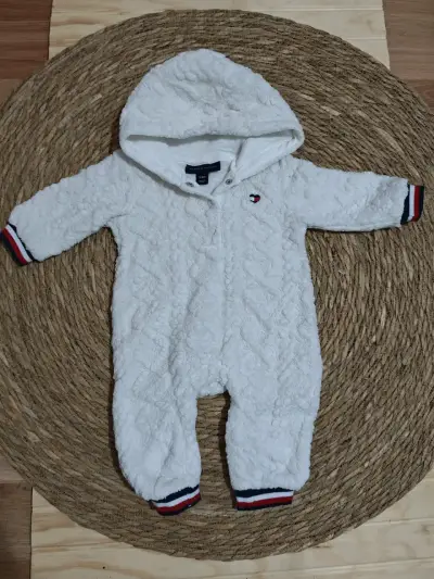 Enterito Tommy Hilfiger  de bebé polar blanco - miniatura 3