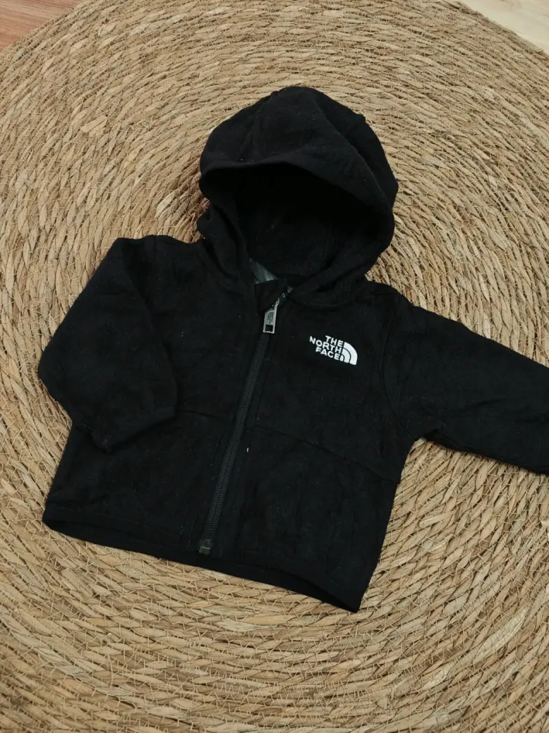 Polerón infantil negro con capucha 0/3m - 2