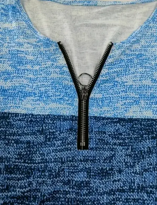 Polera manga larga de rayas azul - 3