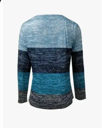 Polera manga larga de rayas azul - miniatura 4
