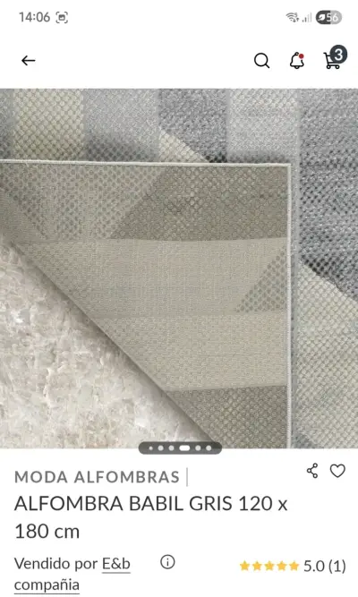 Alfombra Babil gris moderno - miniatura 2