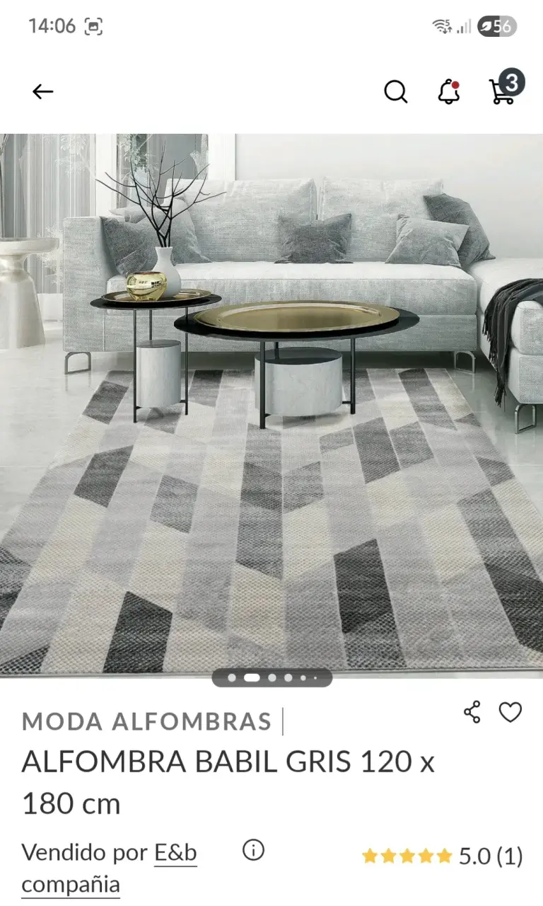Alfombra Babil gris moderno - 3