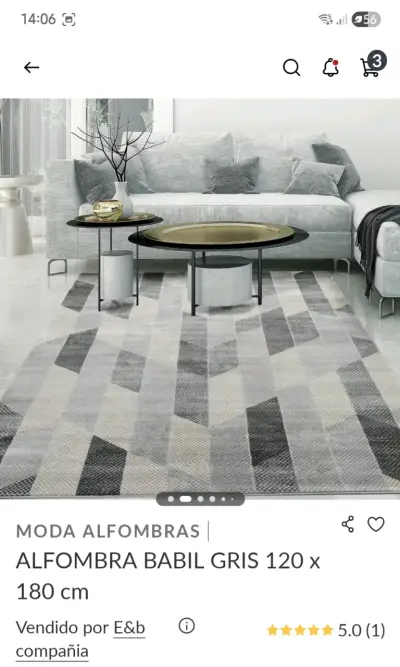 Alfombra Babil gris moderno - miniatura 3