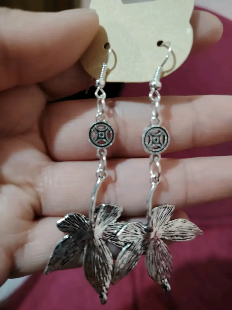 Aros colgantes en plata