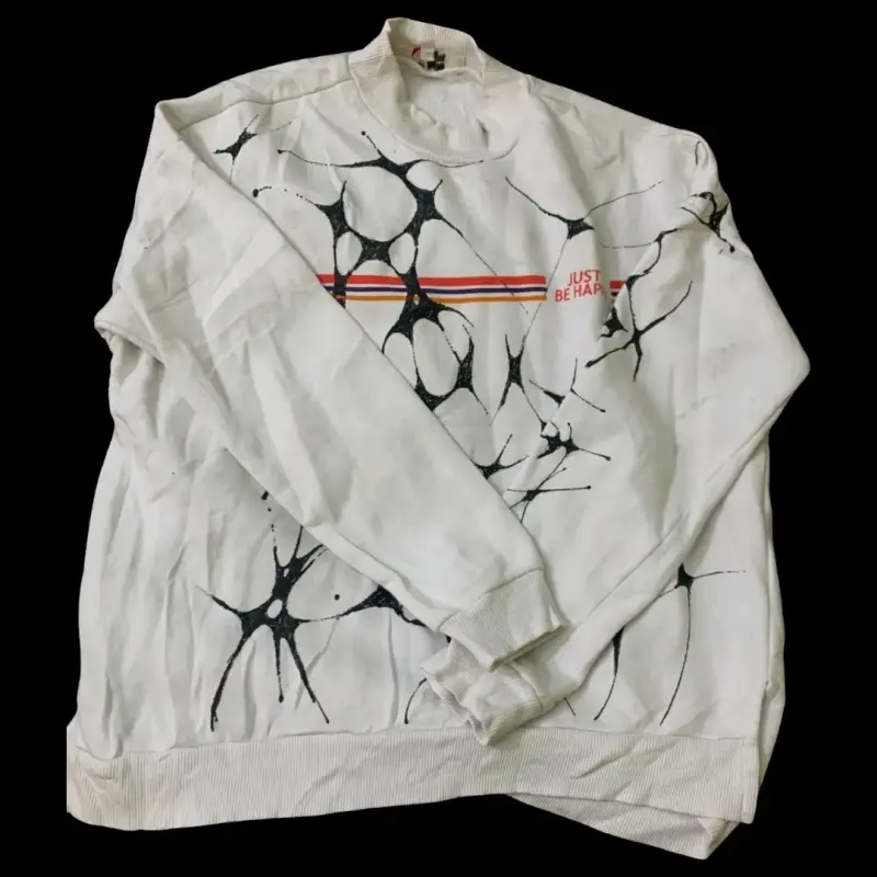 Polerón blanco con estampado artístico - 1