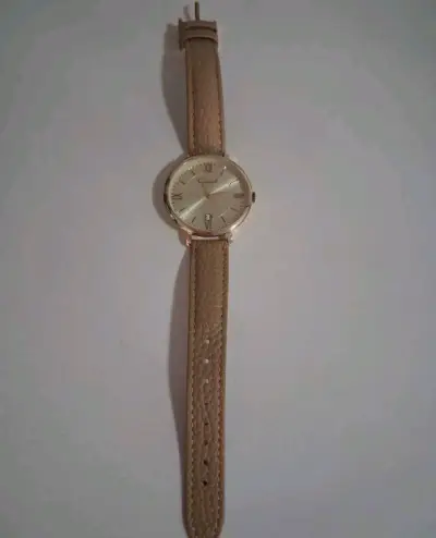 Reloj dorado con correa de cuero gacel - miniatura 4