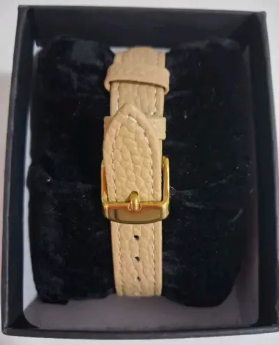 Reloj dorado con correa de cuero gacel - miniatura 5