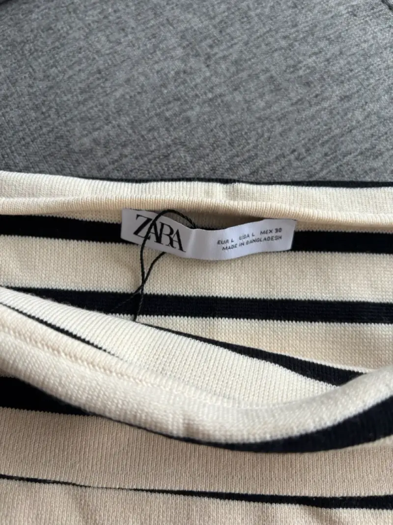 Blusa Zara rayas blanco y negro - 3