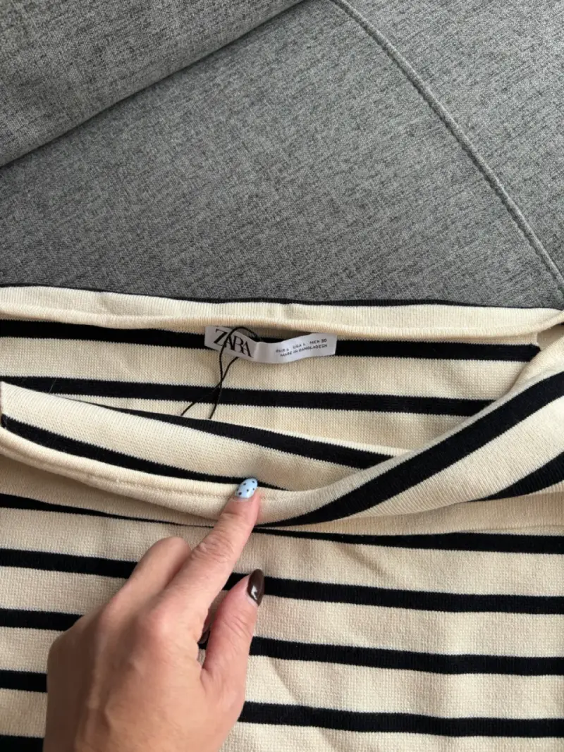Blusa Zara rayas blanco y negro - 4