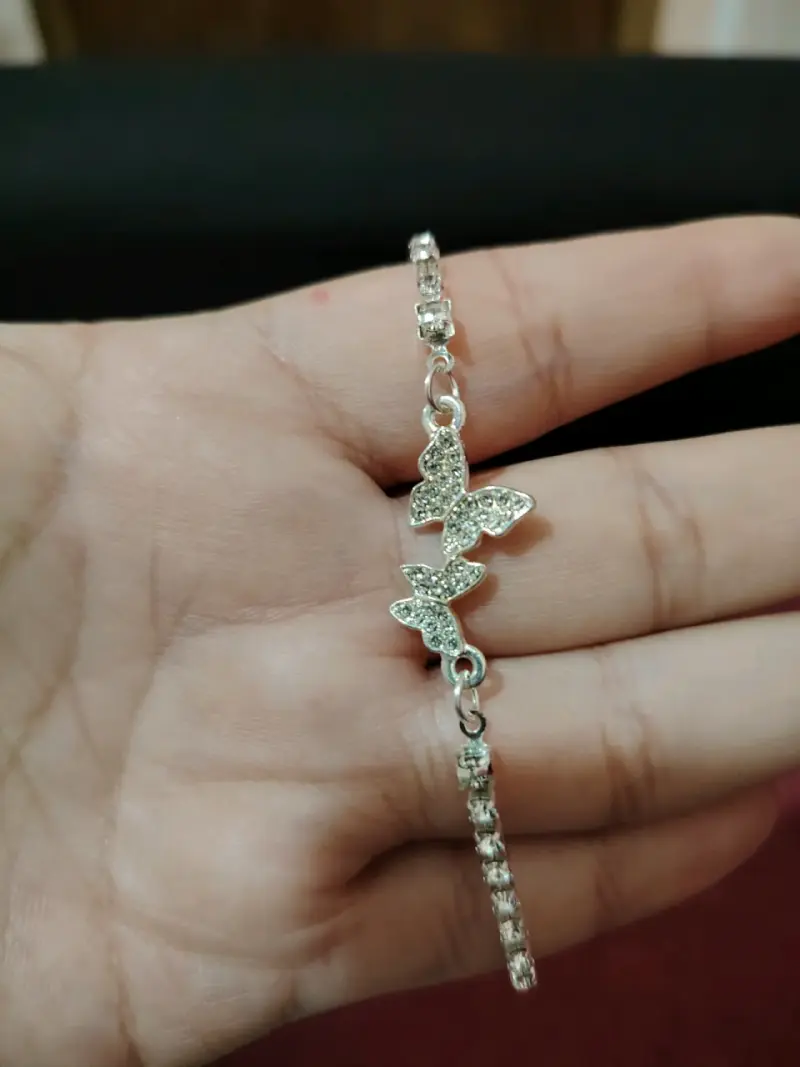 Pulsera mariposas plateada