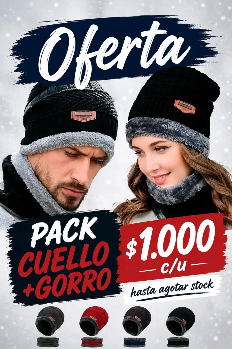 Pack Gorro y Cuello Negro
