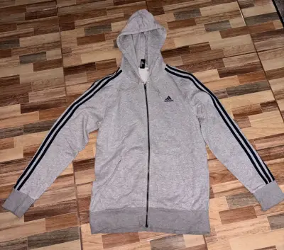 Polerón gris Adidas con capucha - miniatura 2